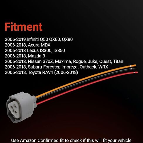ضباب ضوء انعطاف موصل الإشارة Pigtal 3 سلك متوافق مع Toyta لكزس Mazd Infinit Acura Subru 2pcs in Kuwait