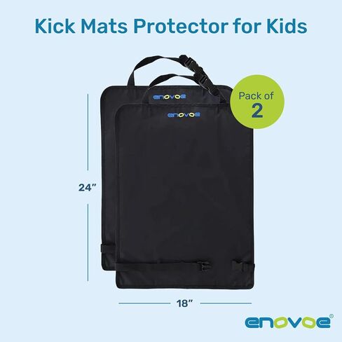 Enovoe Kick Mats Back Seat Protector for Kids - 2 Pack - Premium Quality Car Seat Back Cover Offers Waterproof Protection of Your Upholstery from Mud and Scratches - Backseats Kick Protector for Child in Saudi Arabia