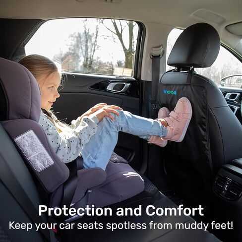 Enovoe Kick Mats Back Seat Protector for Kids - 2 Pack - Premium Quality Car Seat Back Cover Offers Waterproof Protection of Your Upholstery from Mud and Scratches - Backseats Kick Protector for Child in Saudi Arabia