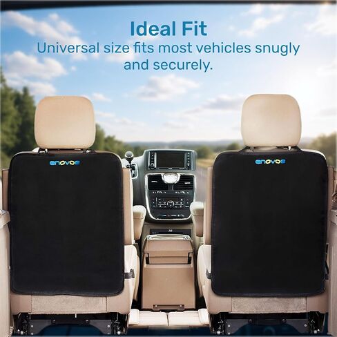 Enovoe Kick Mats Back Seat Protector for Kids - 2 Pack - Premium Quality Car Seat Back Cover Offers Waterproof Protection of Your Upholstery from Mud and Scratches - Backseats Kick Protector for Child in Saudi Arabia