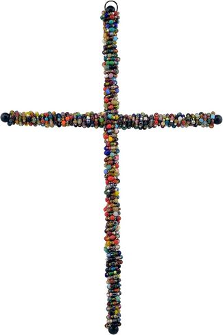 Multicolored Beaded Wall Cross Wire-Wrapped Metal Cross Large 12.25" in Saudi Arabia