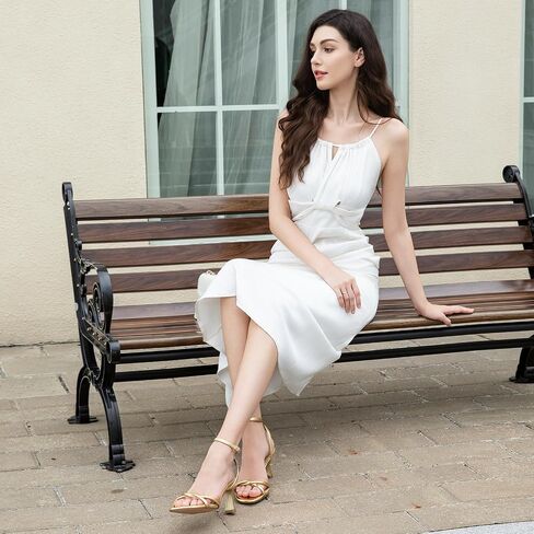 Women's Round Toe Strappy Heels with 3 Inch Chunky Block High Heels for women with Adjustable Ankle Strap Comfortable Heeled Sandals Open Toe Dress Shoes for Wedding Party or Prom in Saudi Arabia