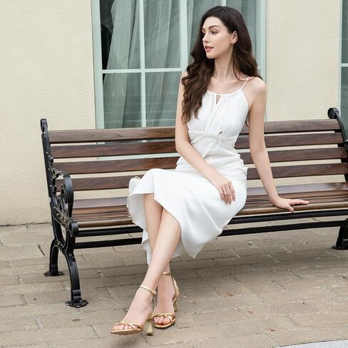 Women's Round Toe Strappy Heels with 3 Inch Chunky Block High Heels for women with Adjustable Ankle Strap Comfortable Heeled Sandals Open Toe Dress Shoes for Wedding Party or Prom in Saudi Arabia
