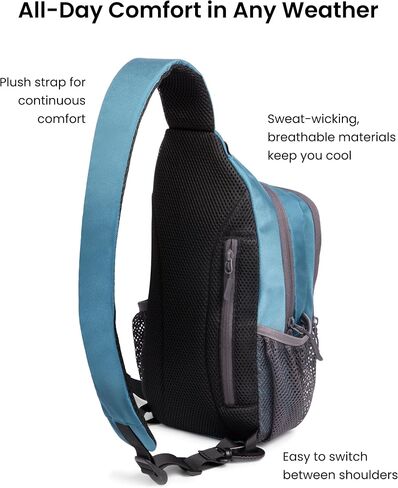 Crossbody Bag - Travel Sling Backpack for Hiking, Theme Parks & Cruises - Versatile Lightweight Medium Daypack in Saudi Arabia