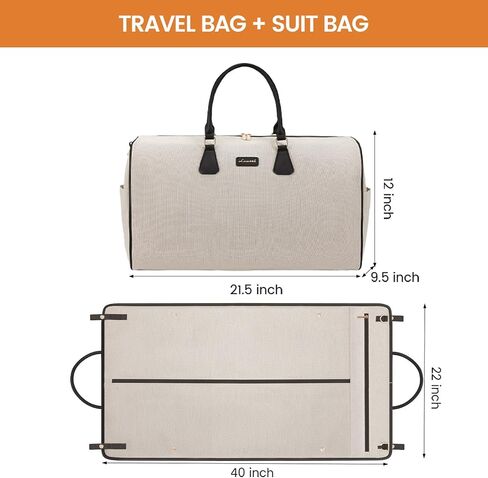 LOVEVOOK Garment Bags for Travel,3 in 1 Garment Duffle Bags for Travel with Shoe Pouch,Carry on Garment Bag for Women Men,Hanging Suitcase Suit Dress Business Travel Bag Weekender Bag in Saudi Arabia