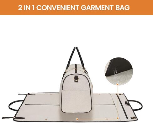 LOVEVOOK Garment Bags for Travel,3 in 1 Garment Duffle Bags for Travel with Shoe Pouch,Carry on Garment Bag for Women Men,Hanging Suitcase Suit Dress Business Travel Bag Weekender Bag in Saudi Arabia