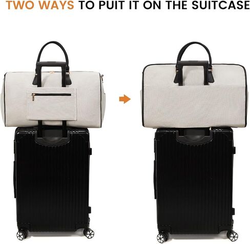 LOVEVOOK Garment Bags for Travel,3 in 1 Garment Duffle Bags for Travel with Shoe Pouch,Carry on Garment Bag for Women Men,Hanging Suitcase Suit Dress Business Travel Bag Weekender Bag in Saudi Arabia