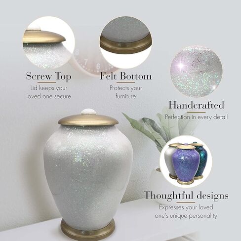 Glass Mosaic Cremation Urn for Ashes for Women - Personalized Cremation Urns for Human Ashes Adult Female Decorative Urns - Beautifully Handcrafted Glass Urn for Women in Kuwait