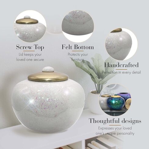Glass Mosaic Cremation Urn for Ashes for Women - Personalized Cremation Urns for Human Ashes Adult Female Decorative Urns - Beautifully Handcrafted Glass Urn for Women in Kuwait