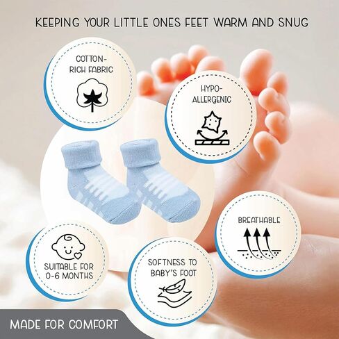 GOTS Organic Cotton Blend 12 Baby Newborn Socks 0-6 M Girl Non Slip Gift | Oeko-Tex Certified, Baby Socks, 12 Pairs, Baby Girl Socks, Baby Girl Socks, Pink, For Baby Girls, 0-6 Months, Baby Socks in Saudi Arabia