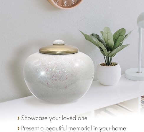 Glass Mosaic Cremation Urn for Ashes for Women - Personalized Cremation Urns for Human Ashes Adult Female Decorative Urns - Beautifully Handcrafted Glass Urn for Women in Kuwait