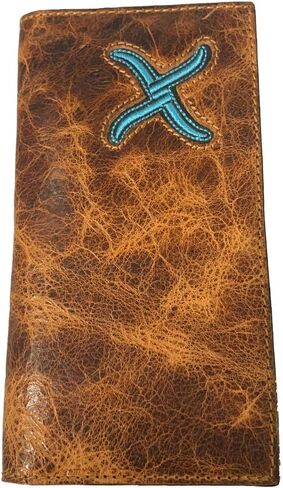 Twisted X Distressed Leather Wallet with Turquoise X (Rodeo) in Saudi Arabia