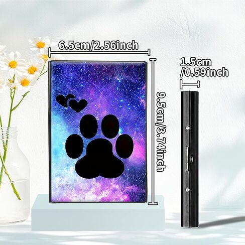 RFID Blocking Metal Wallet - Slim Aluminum Credit Card Holder for Men & Women with ID Window, Business Card Slot Secure Compact Minimalist Wallet,Dog Paw Print in Kuwait