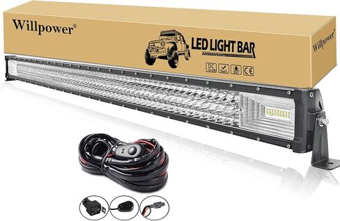 Willpower 50 inch Triple Row LED Light Bar with Wiring Harness Kit, White, Plastic and Aluminum in Saudi Arabia