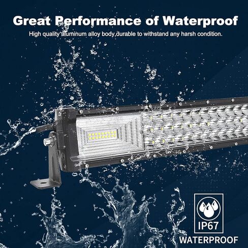 Willpower 50 inch Triple Row LED Light Bar with Wiring Harness Kit, White, Plastic and Aluminum in Saudi Arabia