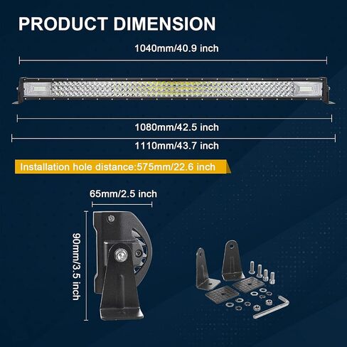 Willpower 50 inch Triple Row LED Light Bar with Wiring Harness Kit, White, Plastic and Aluminum in Saudi Arabia
