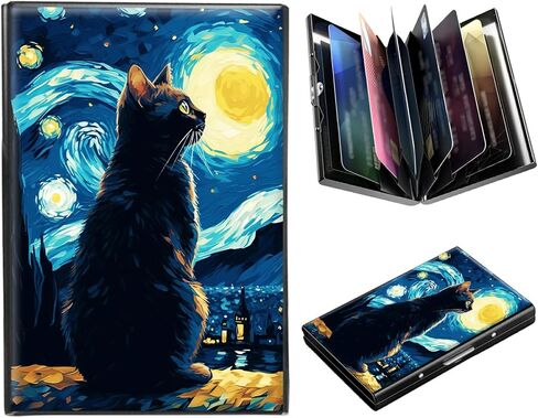 RFID حظر المحفظة المعدنية - حامل بطاقة الائتمان الألومنيوم النحيف للرجال والنساء مع نافذة الهوية ، فتحة بطاقة العمل آمنة محفظة الحد الأدنى in Kuwait