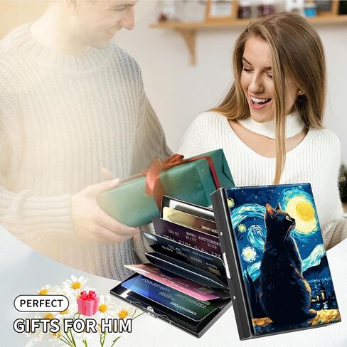 RFID حظر المحفظة المعدنية - حامل بطاقة الائتمان الألومنيوم النحيف للرجال والنساء مع نافذة الهوية ، فتحة بطاقة العمل آمنة محفظة الحد الأدنى in Kuwait