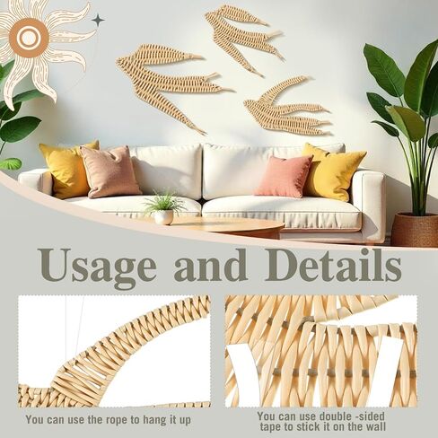 Threehoney 3 Pcs Boho Starfish Beach Theme Bathroom Decor 3 Size Handmade Wicker Starfish Wall Decors Summer Nautical Seaside Sea Life Hanging Wall Art for Scandinavian Coastal Indoor Outdoor Table in Saudi Arabia