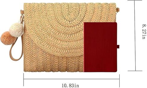 Mokoze Straw Bag for Women, Woven Tote with Magnetic Buckle Hand Woven for Travel, Party, Vacation Essentials for Women in Saudi Arabia