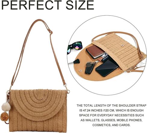 Mokoze Straw Bag for Women, Woven Tote with Magnetic Buckle Hand Woven for Travel, Party, Vacation Essentials for Women in Saudi Arabia