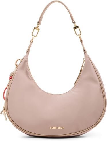 Anne Klein Womens Crescent Shoulder Bag with Detachable Strap, Timeless Taupe in Saudi Arabia