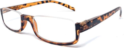 The Parker Rectangle Half Frame Reading Glasses, Unisex Semi Rimless Readers + 2.50 Clear in Saudi Arabia