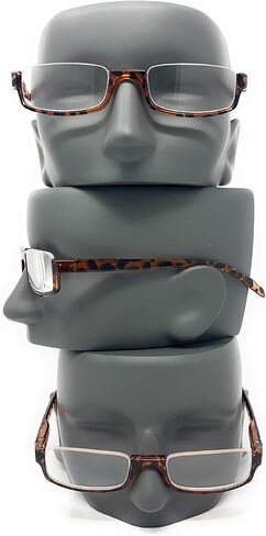 The Parker Rectangle Half Frame Reading Glasses, Unisex Semi Rimless Readers + 2.50 Clear in Saudi Arabia
