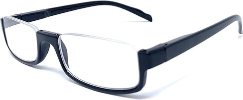 The Parker Rectangle Half Frame Reading Glasses, Unisex Semi Rimless Readers + 2.50 Clear in Saudi Arabia