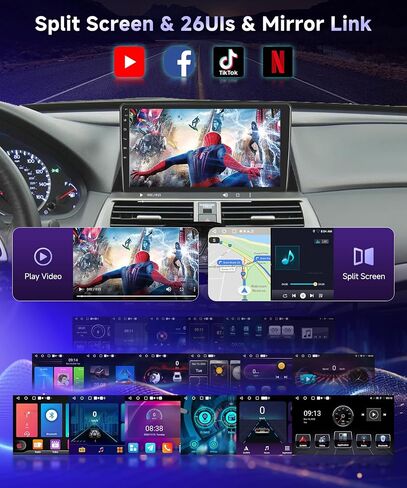 Car Stereo for Honda Accord 8th 2008 2009 2010 2011 2012 with GPS Navigation,podofo 10.1 Inch 1080P Touch Screen Android Car Radio with Mirror Link Bluetooth WiFi FM/RDS Backup Camera in Saudi Arabia