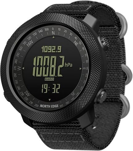 Military Tactical Watch for Men Military Watches for Men Digital Wrist Watches for Sports Outdoors, Pedometer, Compass, Calories, Durable Nylon Band in Saudi Arabia