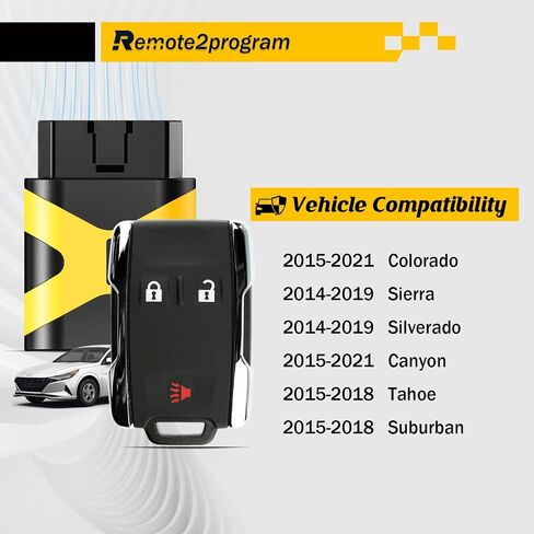 Simple Key Self Programmable Car Key Keyless Entry Remote Replacement for GMC and Chevy with FCC: M3N-32337100 (4 Buttons) in Saudi Arabia