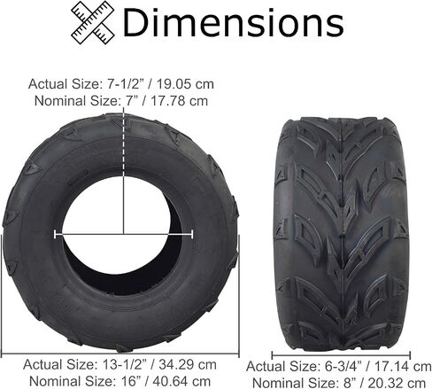 AlveyTech 16x8.00-7 V-Tread ATV & Go-Kart Tire in Saudi Arabia
