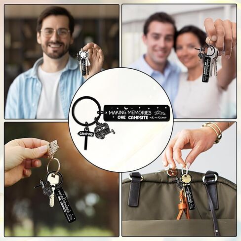 هدايا سلسلة Camper Keychain للنساء - RV Keyring لعشاق المخيمات مقطورات السفر ، وملحقات التخييم للمسافرين العائليين in Saudi Arabia