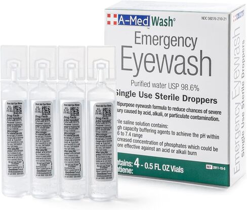 First AID Eyewash | Eye Cleansing Eyewash | OSHA Approved | Meets ANSI Standard | Set of 4 Vials in Saudi Arabia