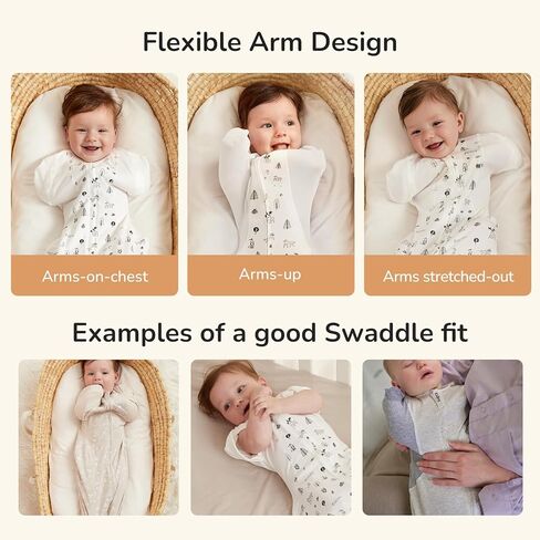 KIDIRA Swaddle for Newborns, Baby Swaddles 1-3 Months 5-13lb, Arms Up Swaddle 1-3 Months Newborn with Moisture-Wicking Fabric, Promotes Healthy Hip Development, 2-Way Zipper & Foot Buttons, 1Pack in Kuwait