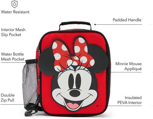 DISNEY STORE Official Stitch Insulated Lunch Box - Lilo & Stitch Lunch Bag for Kids with Double Zip Pull, Embroidered Details, Screen Art, Mesh Pocket, ID Label - Perfect for School in Saudi Arabia