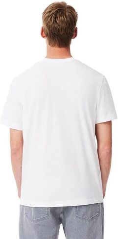 Lacoste لاكوست المنتظم قميص تي شيرت الأكمام القصيرة مع الرسوم البيانية التمساح الكبيرة على مقدمة الصدر in Kuwait