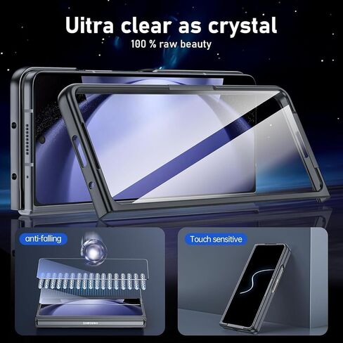 حافظة لهاتف Motorola Razr 2024، حافظة Razr 2024 شفافة مع واقي شاشة أمامي، غطاء صلب مقاوم للصدمات ومقاوم للسقوط لهاتف Moto Razr 2024 in Kuwait