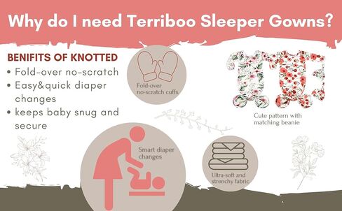 Newborn Baby Boy Long Sleeve Sleeper Gown Coming Home Outfit Nightgown Hat Set 0-3 month (Green) in Kuwait