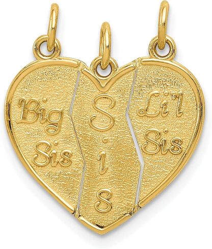 Lex & Lu 14k أصفر الذهب 3 قطع Break-Apart Big Sis ، Sis & Lil Sis Charm in Saudi Arabia