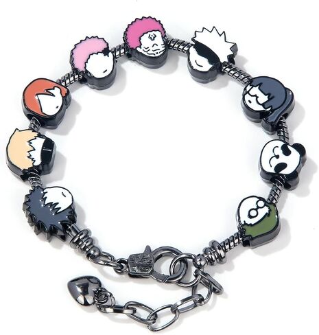 Songchangjewelry DIY JJK Charm Bracelet Gifts - 9 وجوه أنيمي مصغرة على طراز تشيبي - Gojo ، Yuji ، Sukuna ، Panda & More - سلسلة سبيكة قابلة للإزالة للجماهير والجمعية in Saudi Arabia