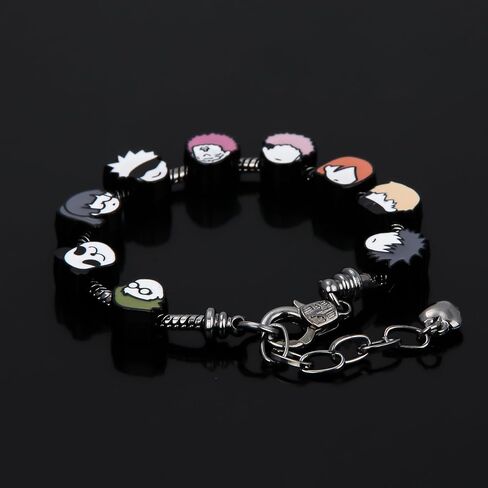 Songchangjewelry DIY JJK Charm Bracelet Gifts - 9 وجوه أنيمي مصغرة على طراز تشيبي - Gojo ، Yuji ، Sukuna ، Panda & More - سلسلة سبيكة قابلة للإزالة للجماهير والجمعية in Saudi Arabia