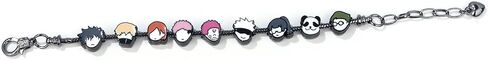 Songchangjewelry DIY JJK Charm Bracelet Gifts - 9 وجوه أنيمي مصغرة على طراز تشيبي - Gojo ، Yuji ، Sukuna ، Panda & More - سلسلة سبيكة قابلة للإزالة للجماهير والجمعية in Saudi Arabia