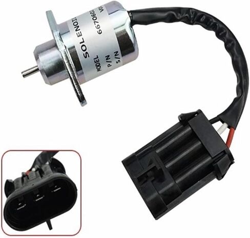 12V Engine Shut Off Stop Solenoid 6670602 Compatible For Bobcat 463 553 S70 S100 in Saudi Arabia