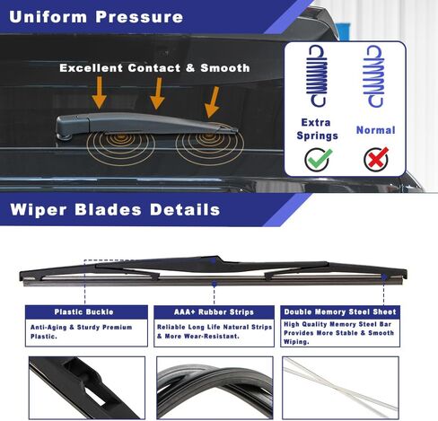 Rear Windshield Wiper Arm Blade Assembly Kit Compatible with 2004-2006 Lexus RX330, 2007-2009 Lexus RX350 Rear Window Wiper Replacement 85241-0E010, 85242-0E030, 85292-AE010 in Saudi Arabia