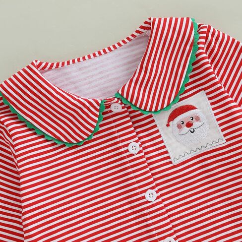 Baby Kid Girls Ruffled Cotton Pajamas Set Long Sleeve Button Down Shirts Tops and Pants Matching 2PCS Pj Lounge Sets in Kuwait