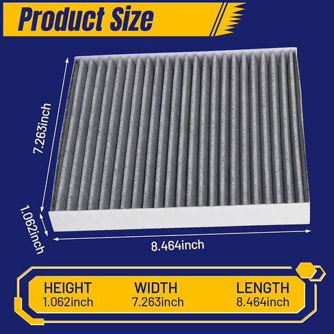 CF11819 Cabin Air Filter for Santa Fe for Chevrolet for Chevy Equinox for GMC Terrain for Sonata for Optima Cabin Filter with Activated Carbon Replace 3SF79-AQ000 97133-3SAA0, 1 pack in Saudi Arabia