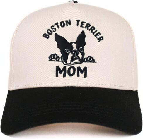 Innobeta Boston Terrier Gifts Cap ، Funny Funnable Desproidered Hat Gifts for Dog Mom في عيد الأم ، عيد ميلاد ، عيد الميلاد الأسود البيج in Saudi Arabia