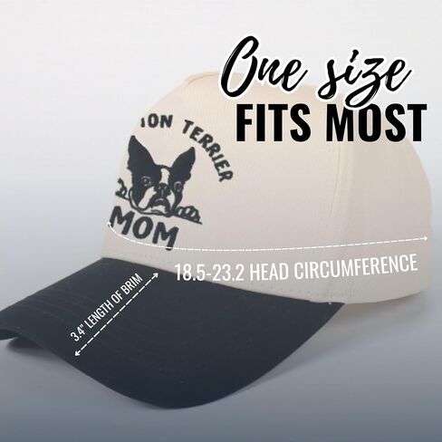 Innobeta Boston Terrier Gifts Cap ، Funny Funnable Desproidered Hat Gifts for Dog Mom في عيد الأم ، عيد ميلاد ، عيد الميلاد الأسود البيج in Saudi Arabia